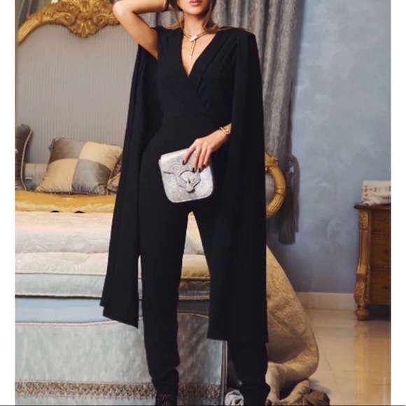 pants jumpsuit with cape